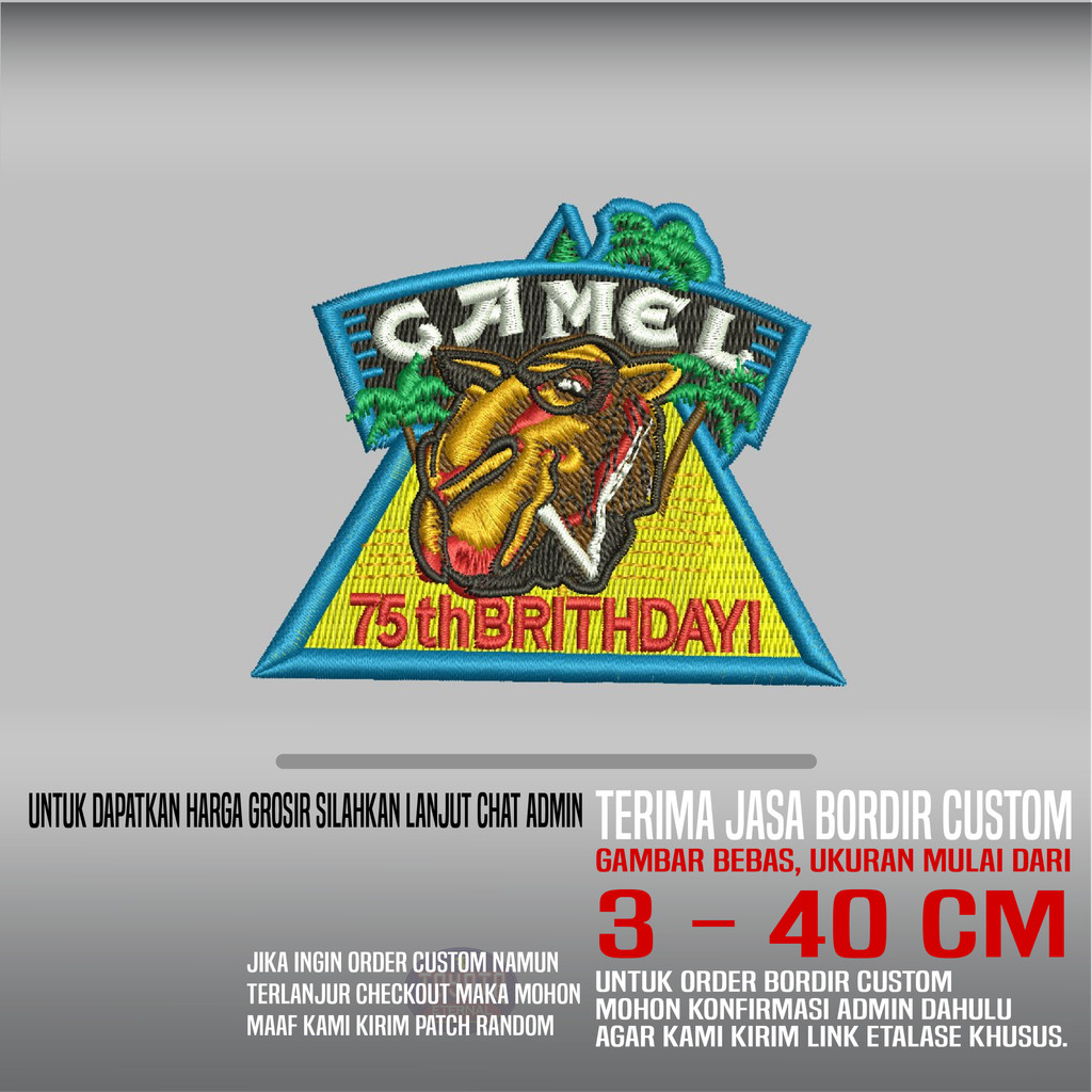 CAMEL 75TH BIRTHDAY PATCH EMBROIDERED LOGO/EMBLEM | แรงม้า-72
