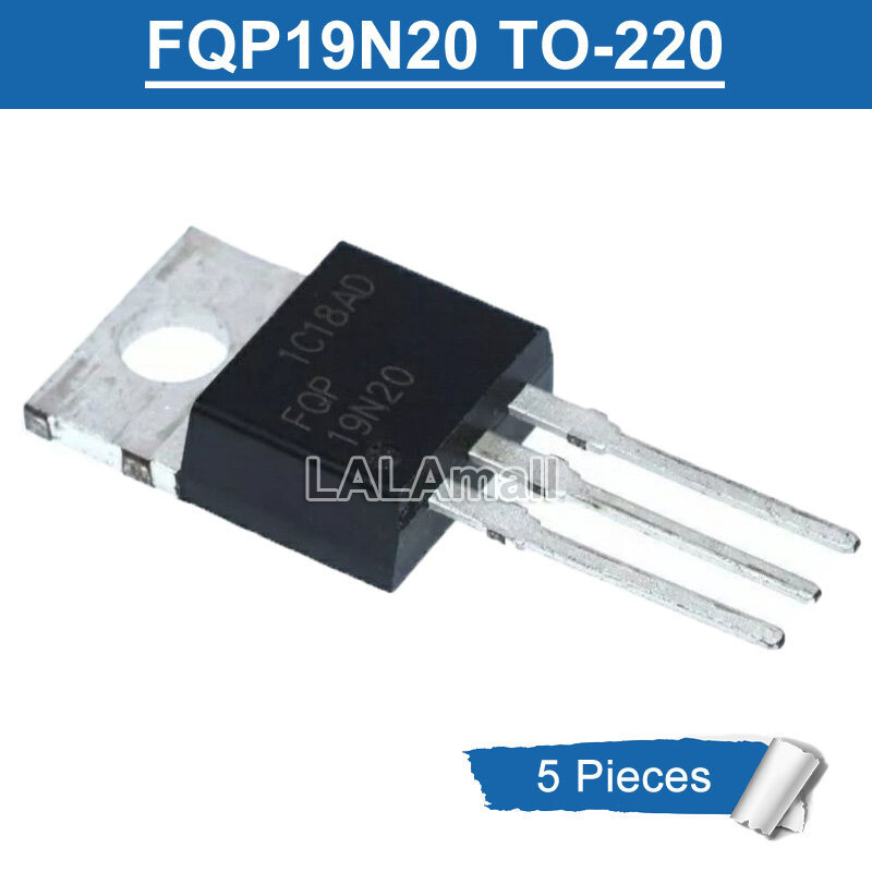 5pcs FQP 19N20 TO220 FQP19N20 TO-220 N-Channel 19A/200V MOSFET ทรานซิสเตอร์ใหม่เดิม