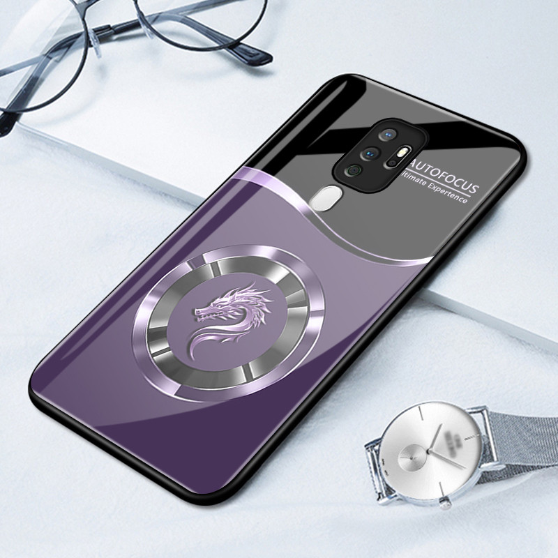 เคสสำหรับ OPPO A5 2020 A9 2020 เคสโทรศัพท์มังกรเปลือกแก้วกันกระแทก