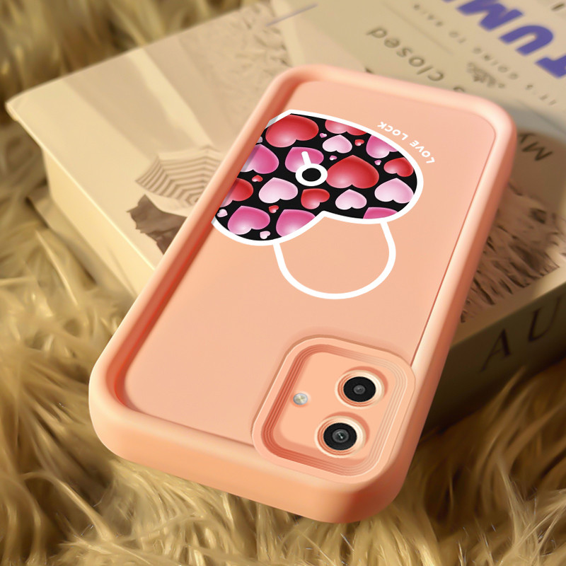 HP เคสโทรศัพท์สําหรับ Samsung A07 4G M07 F07 F70E 5G M17E 5G กรณี 3D หัวใจล็อครูปแบบเคสโทรศัพท์ซิลิโ