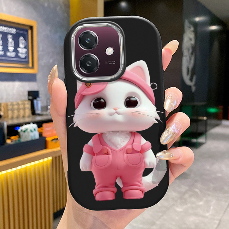 เคสสำหรับ OPPO A3 2024 A3 5G A3X 4G A3X 5G A3 Pro 5G เคสโทรศัพท์แมวกลมและอ้วนเสื้อแจ็กเก็ตผ้านุ่ม