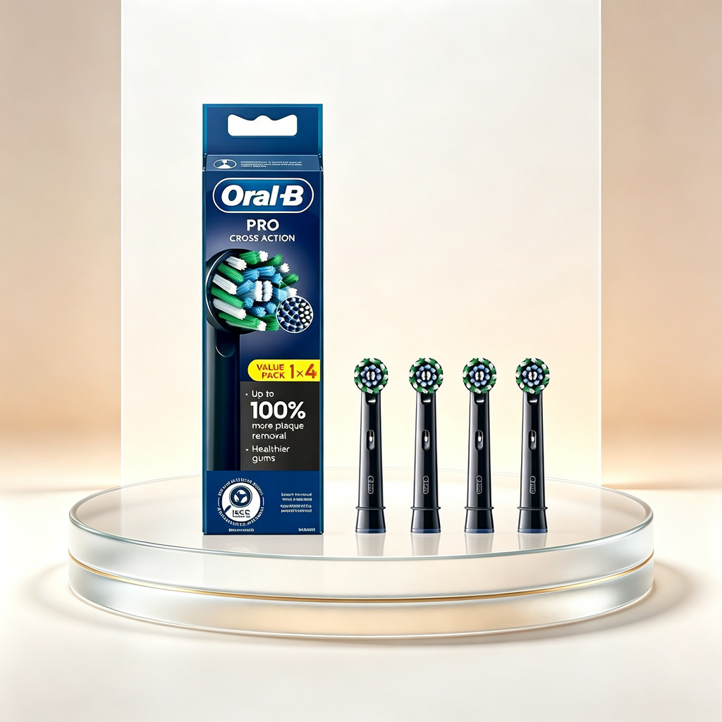 Oral‐B Pro Cross Action 4 ชิ้นหัวแปรงเปลี่ยนปรับปรุง Gum Health ทําความสะอาดล้ําลึก