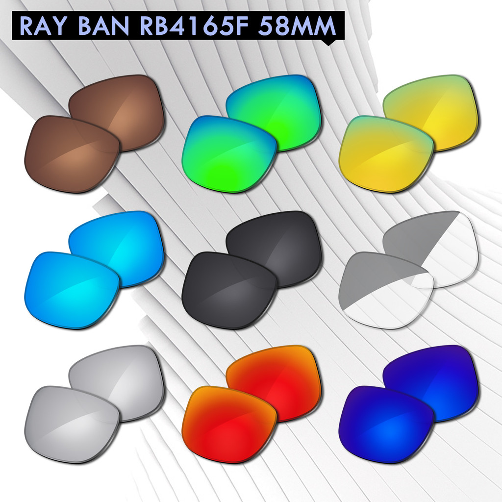 เลนส์สํารอง POLARIZED สําหรับ RB4165F 55mm Sunglass - รับประกัน Precision Fit