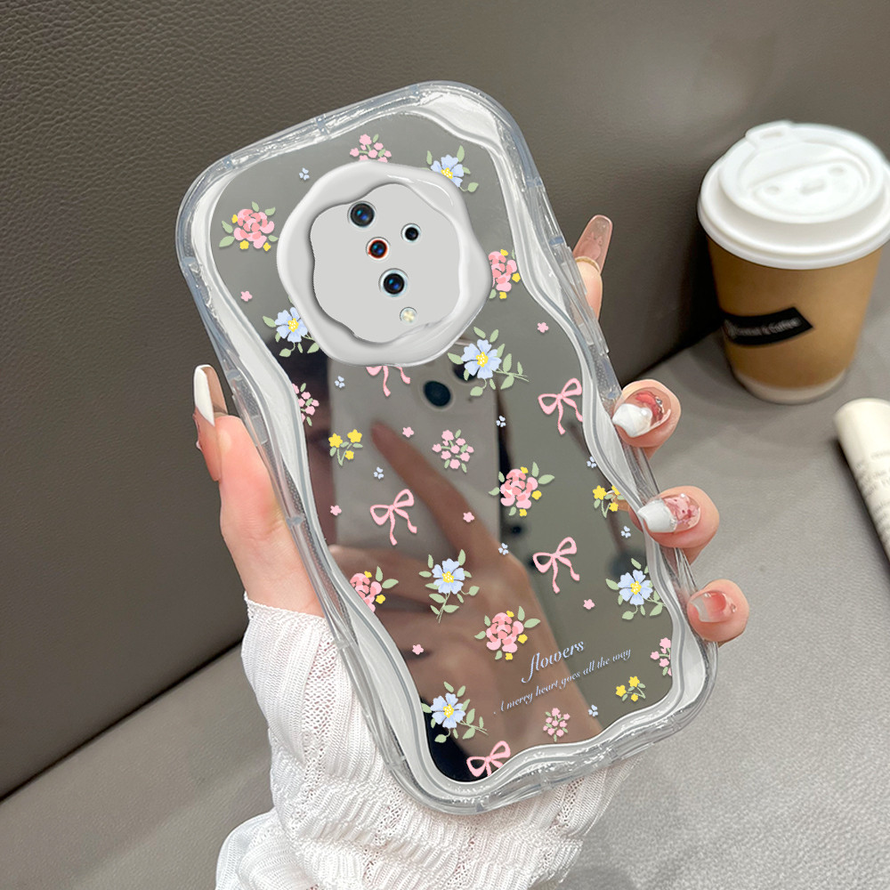 VIVO S1 Pro สําหรับกระจก Softcase กรณี HP โทรศัพท์ Kesing กระจกปลอก Bunga 5347 JZ