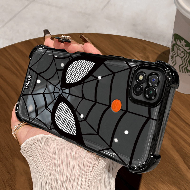 ปลอก Hp สําหรับ Xiaomi Redmi 9 Prime 9C NFC 9A 9I 10A 9T 9 Power POCO C31 POCO M2 กรณี Spider Web รู