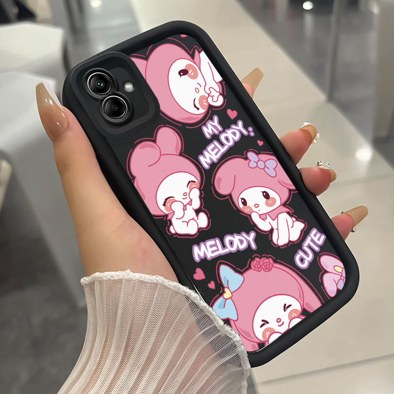 เคสสำหรับ Samsung Galaxy A04 M04 F04 A04E เคสโทรศัพท์กระต่ายน่ารักสามสีซิลิโคนกันกระแทก