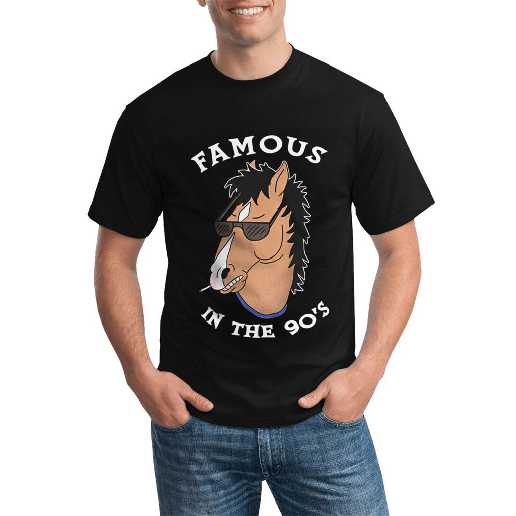 Bojack Horseman ที่มีชื่อเสียงในขนาด 90 น้ําหนักเบาแฟชั่นเสื้อคอกลมแบบกําหนดเองสําหรับใช้ในชีวิตประจ