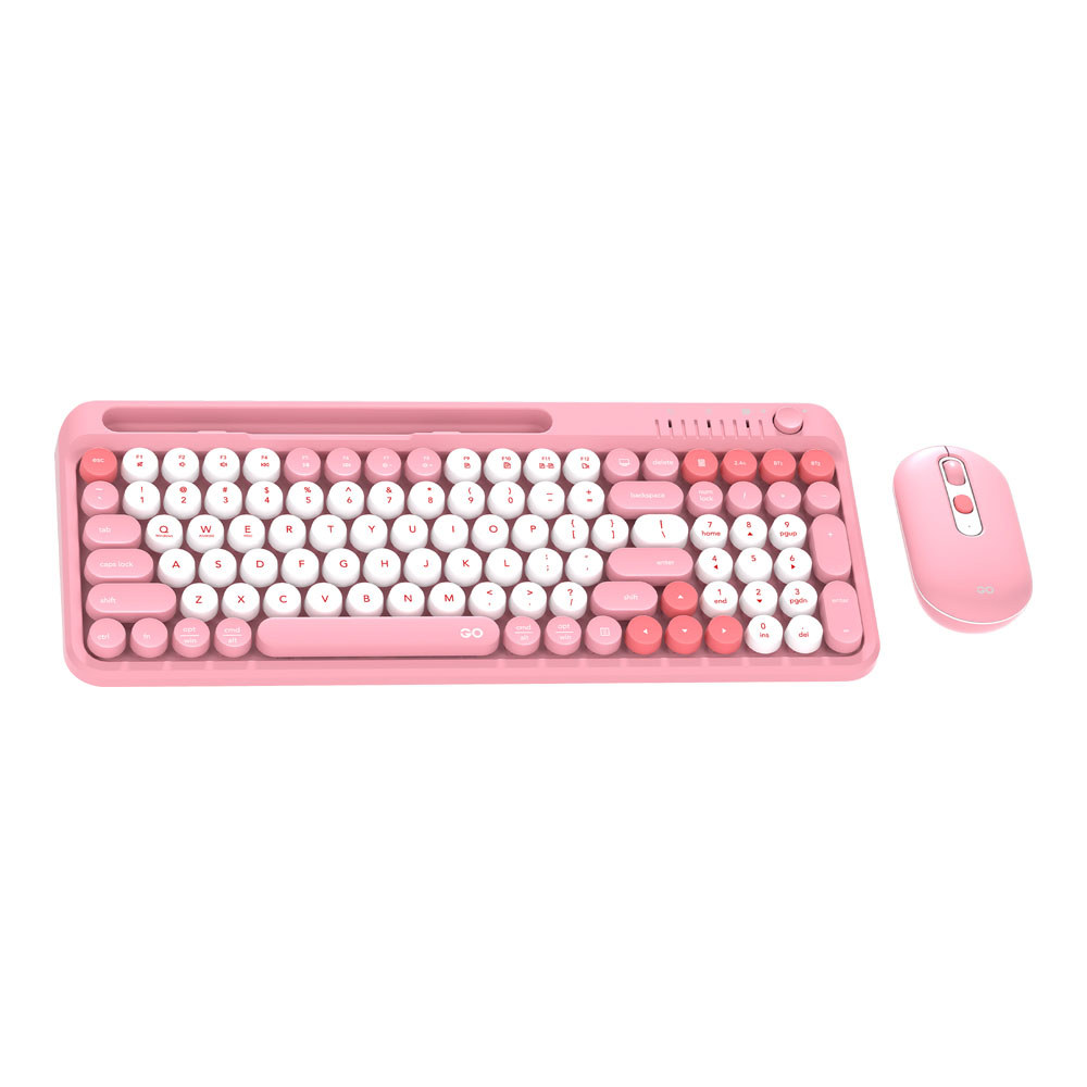 KEYBOARD & MOUSE (คีย์บอร์ดและเมาส์ไร้สาย) FANTECH GO MOCHI101 WK899 - PINK ()