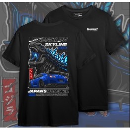 GODZILLA LEGENDARY Skyline R35 GTR เสื้อยืดเสื้อไมโครไฟเบอร์
