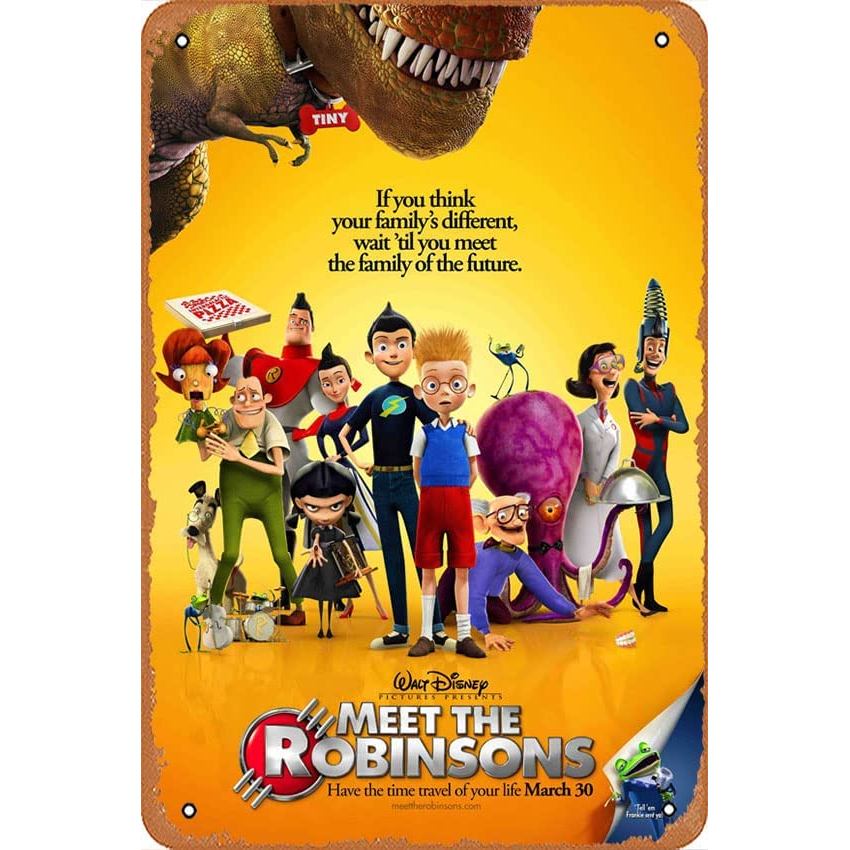 Vintage Meet The Robinsons ภาพยนตร์โปสเตอร์ดีบุก Signmovie โทรทัศน์โปสเตอร์ของขวัญ Wall Decor Art