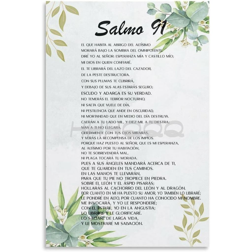 Salmo 91poster, สเปน Bible Verse, สเปน Psalm 91 ภาพวาดผ้าใบโปสเตอร์และพิมพ์ Wall Art สําหรับห้องนั่ง