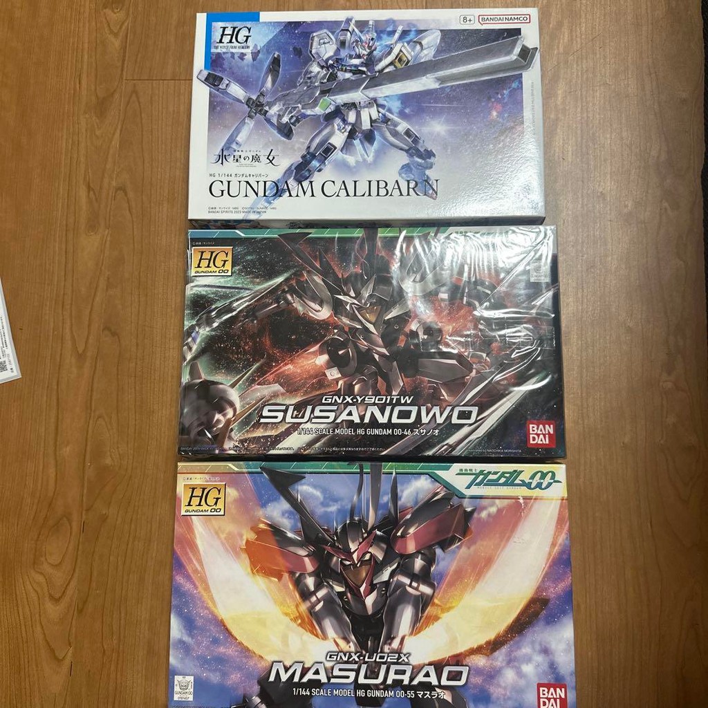 【Direct from Japan】ชุดโมเดล HG Gundam 3 ชิ้น: Gundam Caliburn, Susanoo และ Masurao (ยังไม่ได้ประกอบ)