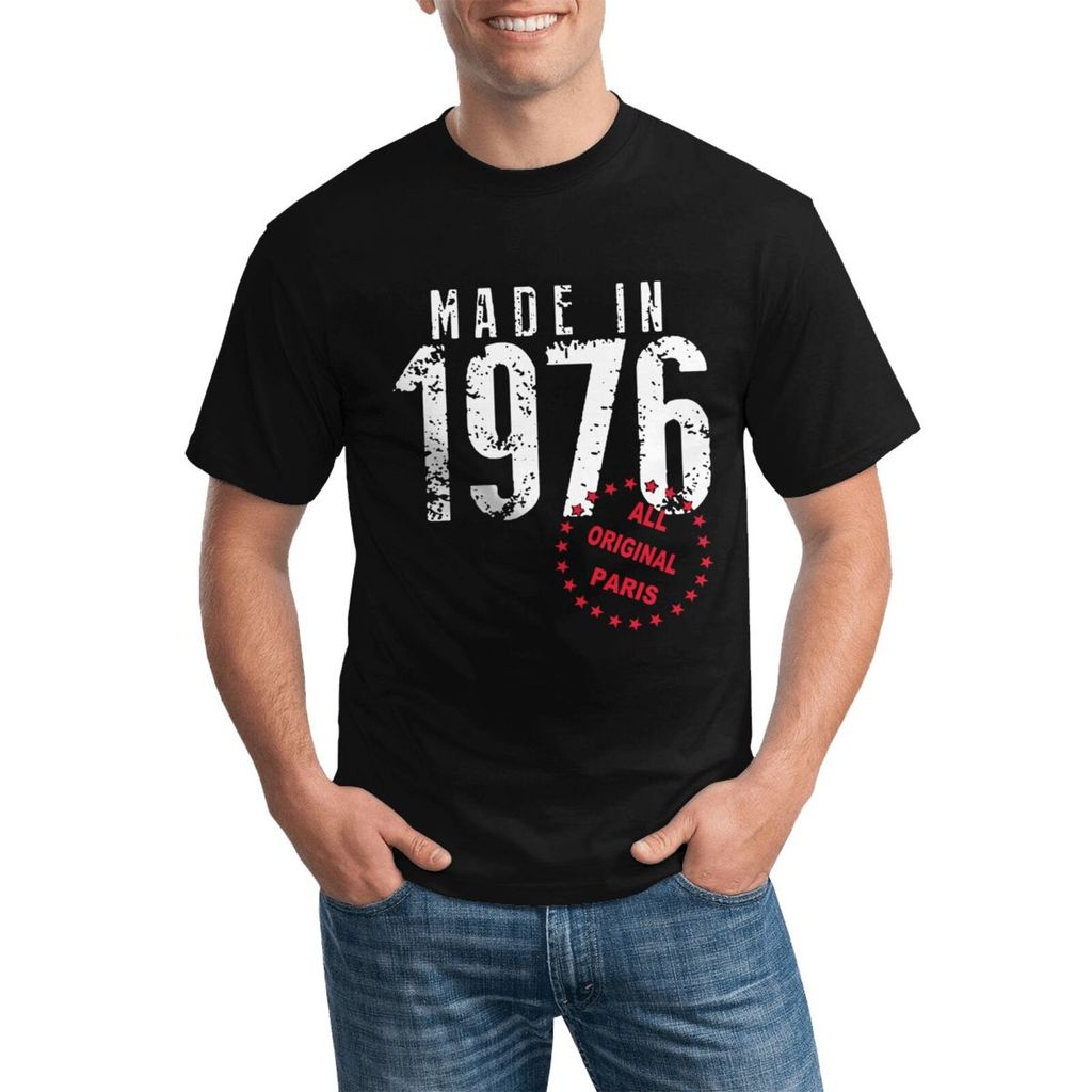 ทํา ใน 1976 เสื้อเสื้อคอกลมแฟชั่นที่กําหนดเองน้ําหนักเบาสําหรับใช้ในชีวิตประจําวัน