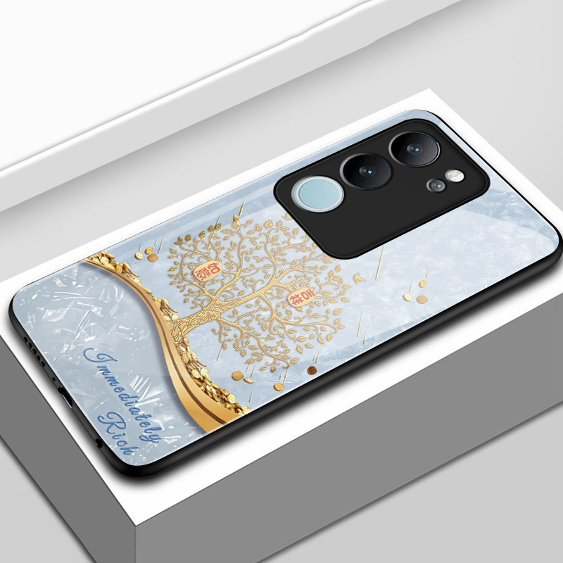 เคสสำหรับ VIVO V29 5G V29 Pro 5G V29E 5G V27 5G V27 Pro 5G เคสโทรศัพท์ต้นเงินต้นทองเปลือกแก้วกันกระแทก