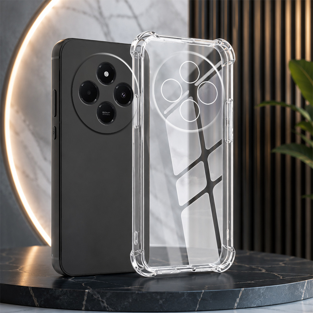 เคส tpu สีดํา Xiaomi Redmi A4 5G vs โปร่งใสยืดหยุ่นเพื่อจํากัดการตก