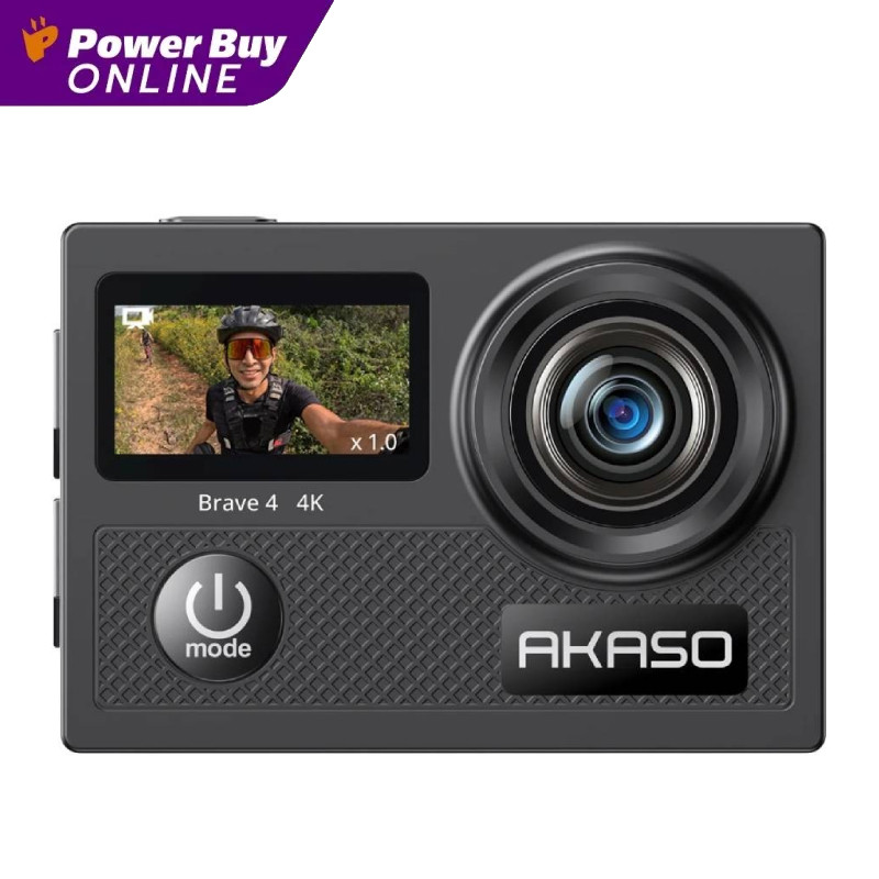 AKASO Brave 4 กล้องแอ็คชั่น (20MP, สีดำ)