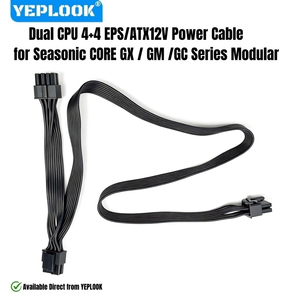 Dual CPU 8-PIN (4+4) EPS12V ATX12V สายไฟเข้ากันได้กับ Seasonic CORE GX/GC/GM 650W, 550W, 500W All Se