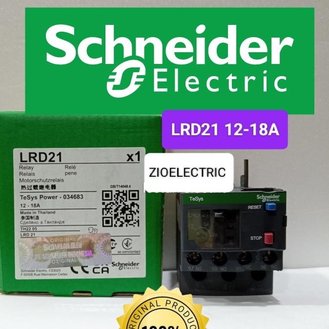 SCHNEIDER โอเวอร์โหลดความร้อน skhender lrd21 lrd 21 12-18a เดิม