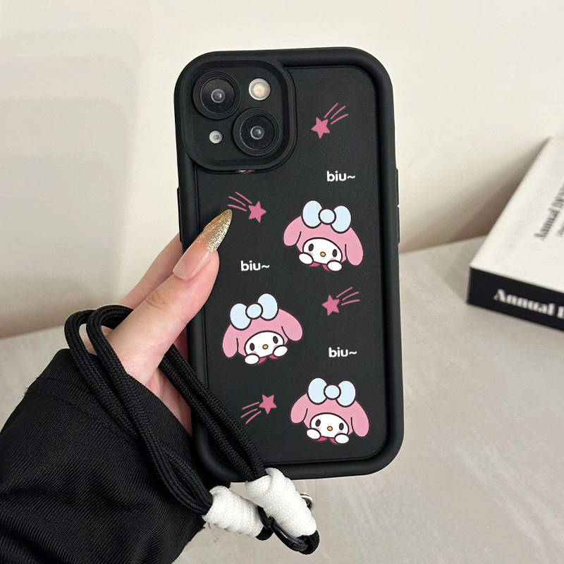 เคสสำหรับ OPPO A31 2020 A8 เคสโทรศัพท์กระต่ายสุนัขสายคล้องสามสีซิลิโคนกันกระแทก - รูปที่ 5