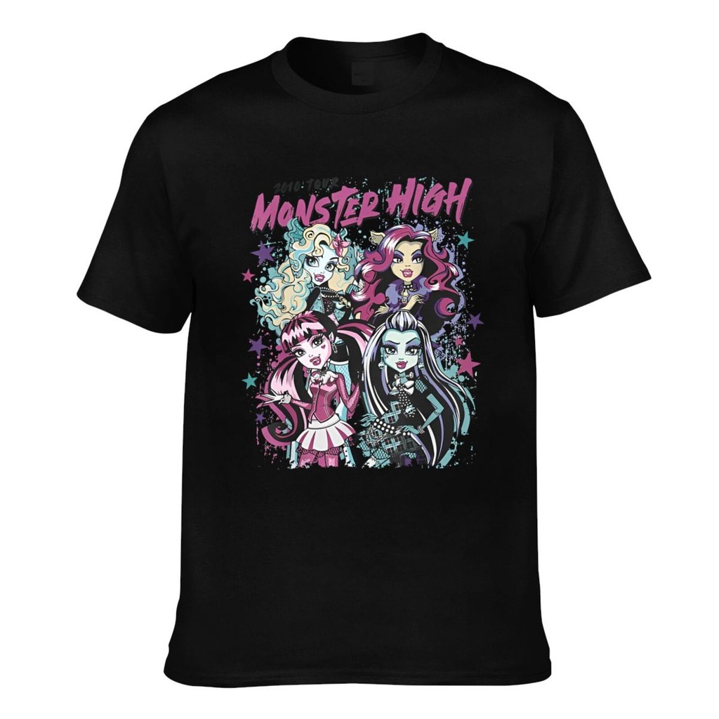 แฟชั่นพิมพ์ Monster High Alumni Draculaura Frankie Lagoona Clawdeen Casual Mens Tee