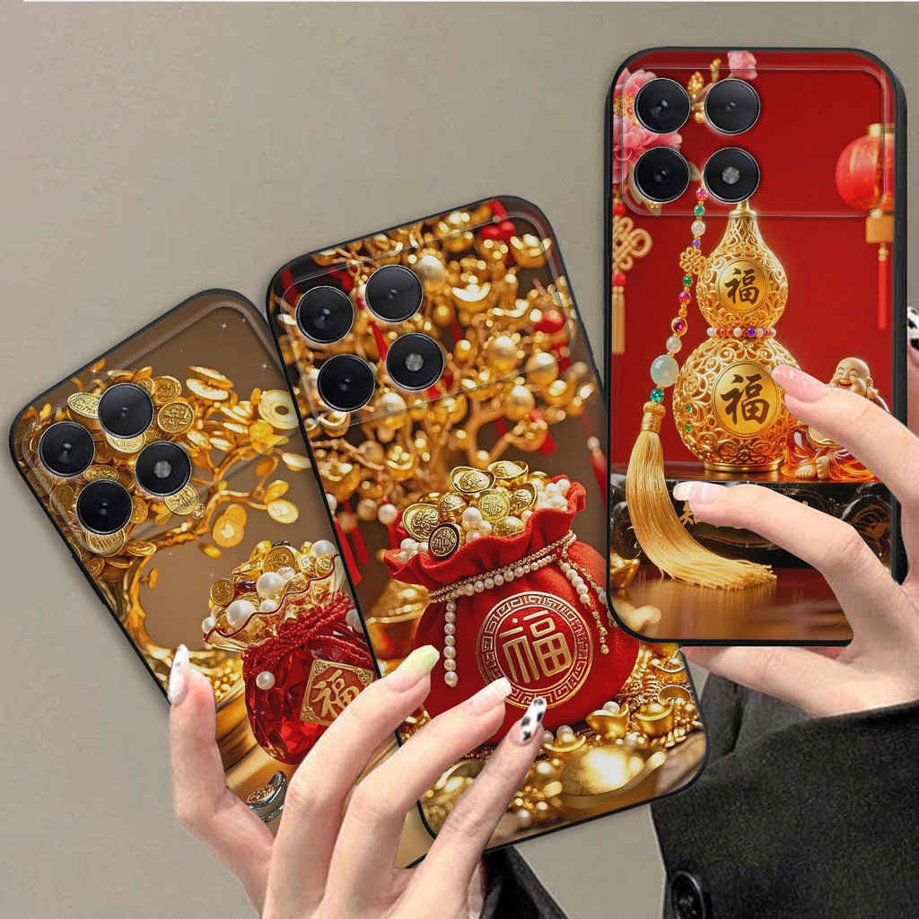 เคส Xiaomi Redmi K70 / K70E / K70 Pro พร้อมเคส God of Wealth พิมพ์ 3D เคส Tet โชคดีและโชคลาภ