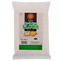 💥 บาบูแป้งไรย์ดำ 450กรัม 🔔 Baboo Dark Rye Flour 450g.