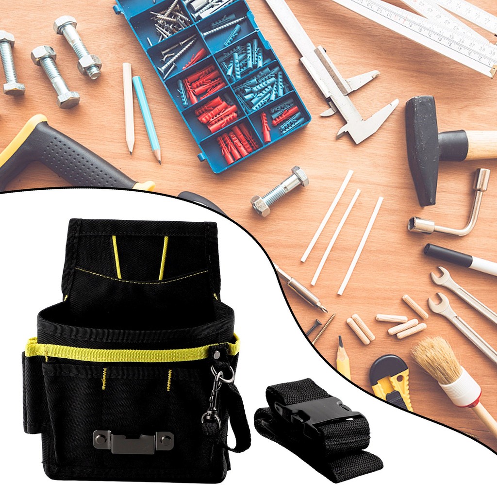 [ THEAM-TH ] คุณภาพสูง Electrician Waist Storage Tool Bag Belt Tool Pouch Kits Holder with Pockets