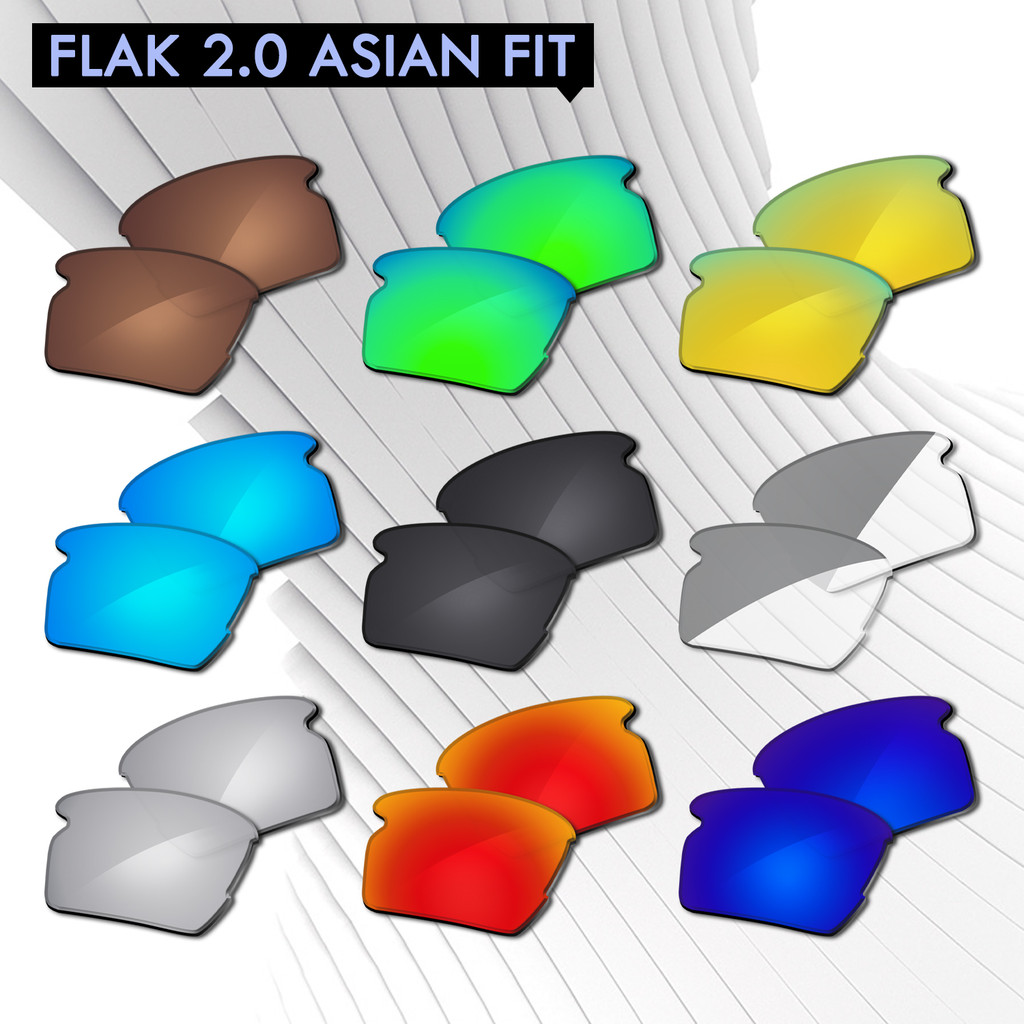 เลนส์ทดแทน POLARIZED สําหรับ Flak 2.0 Asian Fit OO9271 61mm Sunglass - รับประกัน Precision Fit