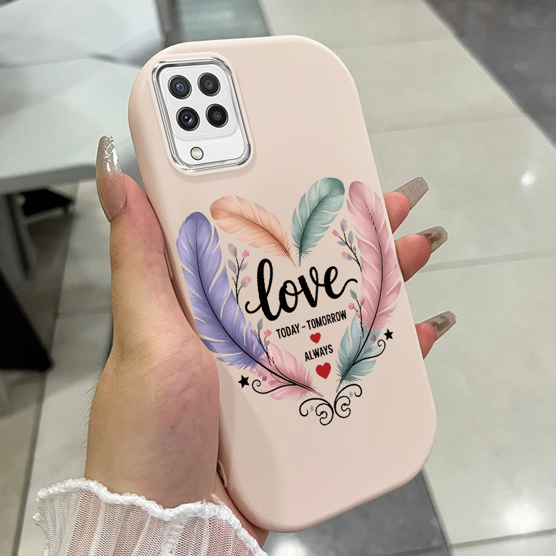 เคส ใช้ได้กับ Samsung A22 M22 M32 เคสแฟชั่นหัวใจ