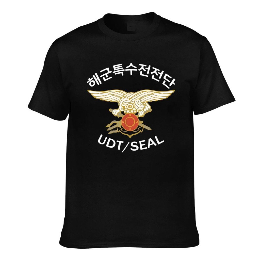 แฟชั่นบุรุษลําลองเกาหลีใต้กองทัพเรือกองกําลังพิเศษ Udt Seal ฤดูร้อนเสื้อยืดเย็น