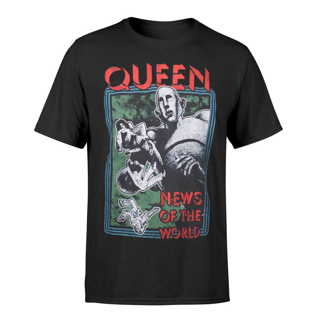 เสื้อยืด Queen News Of The World Rock Band Black New
