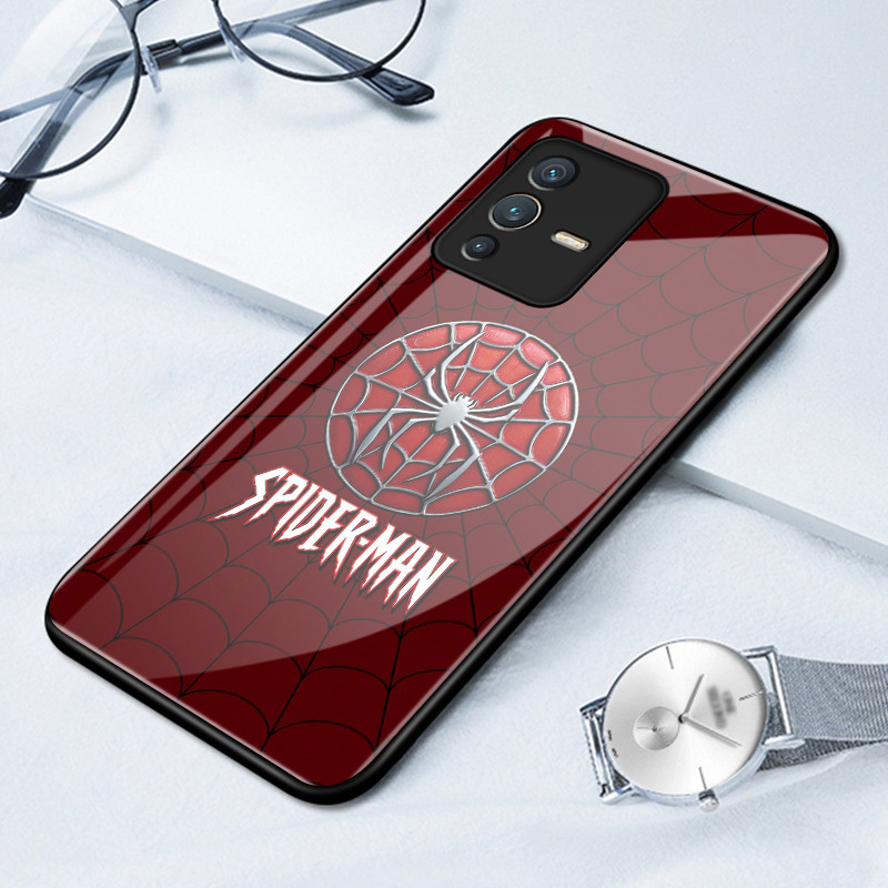 เคสสำหรับ VIVO V23 5G V23i 5G V23E 4G V23E 5G Y75 เคสโทรศัพท์แมงมุมเปลือกแก้วกันกระแทก