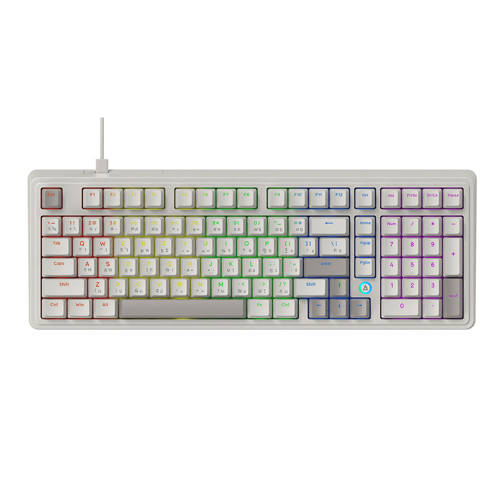 KEYBOARD (คีย์บอร์ด) AJAZZ AK980 RED SWITCH RAINBOW LED EN/TH - RETRO CLASSIC ;;