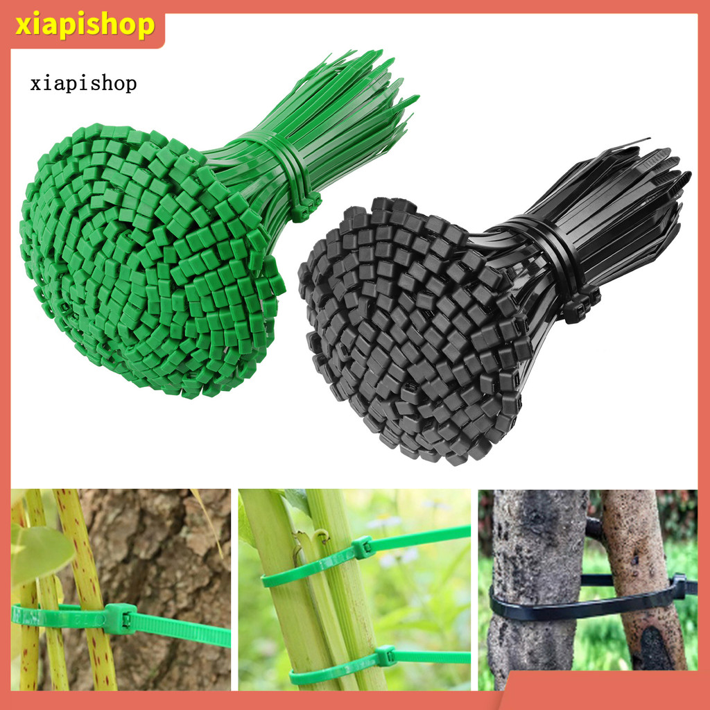 Xiapishop 100 ชิ้นไนลอน Zip Ties UV ทน Self Locking Zip Ties Heavy Duty Plant Ties Cable สําหรับคริส