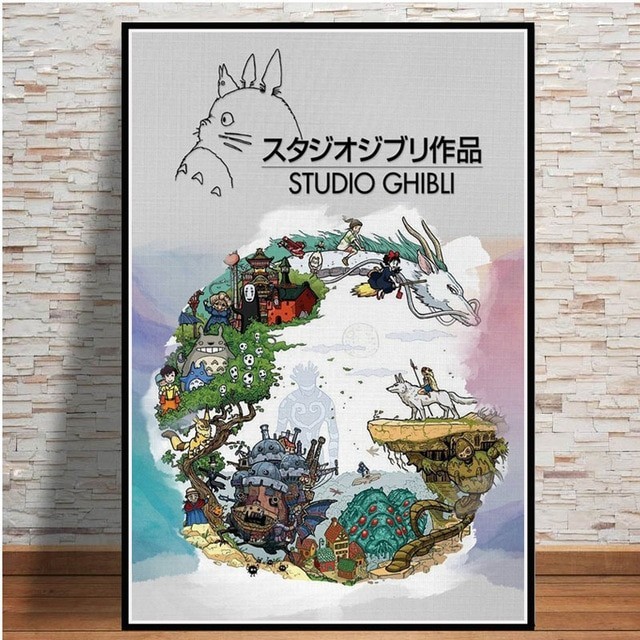 My Neighbor Totoro Studio Ghibli Pays Tribute To Japanese Anime Art Picture Poster การ์ตูนยอดนิยม s