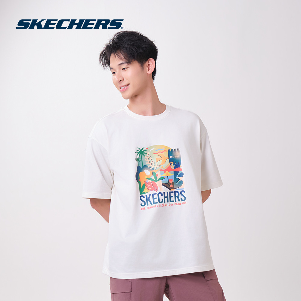 Skechers สเก็ตเชอร์ส เสื้อยืดแขนสั้นผู้ชาย Men Cali Breeze Iconic Short Sleeve Tee - SL326M278-00QF (latest)