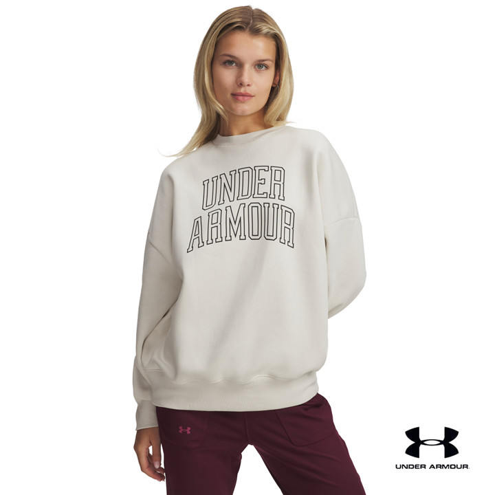 Under Armour เสื้อคอกลมโอเวอร์ไซส์สำหรับผู้หญิง UA Rival Fleece Varsity