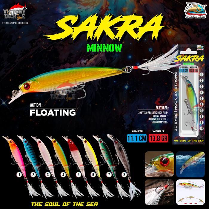 เหยื่อตกปลา Lure Minnow Riptide Sakra Minnow เหยื่อลอยน้ํา 11.1 Cm 13.8 Gram Riptide Logan Minnow