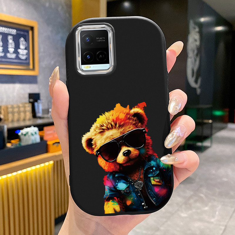 เคสสำหรับ VIVO Y21 Y21t Y21s Y21e Y21a Y22 Y22s Y33s Y33t เคสโทรศัพท์สุนัขกลมและอ้วนเสื้อแจ็กเก็ตผ้านุ่ม