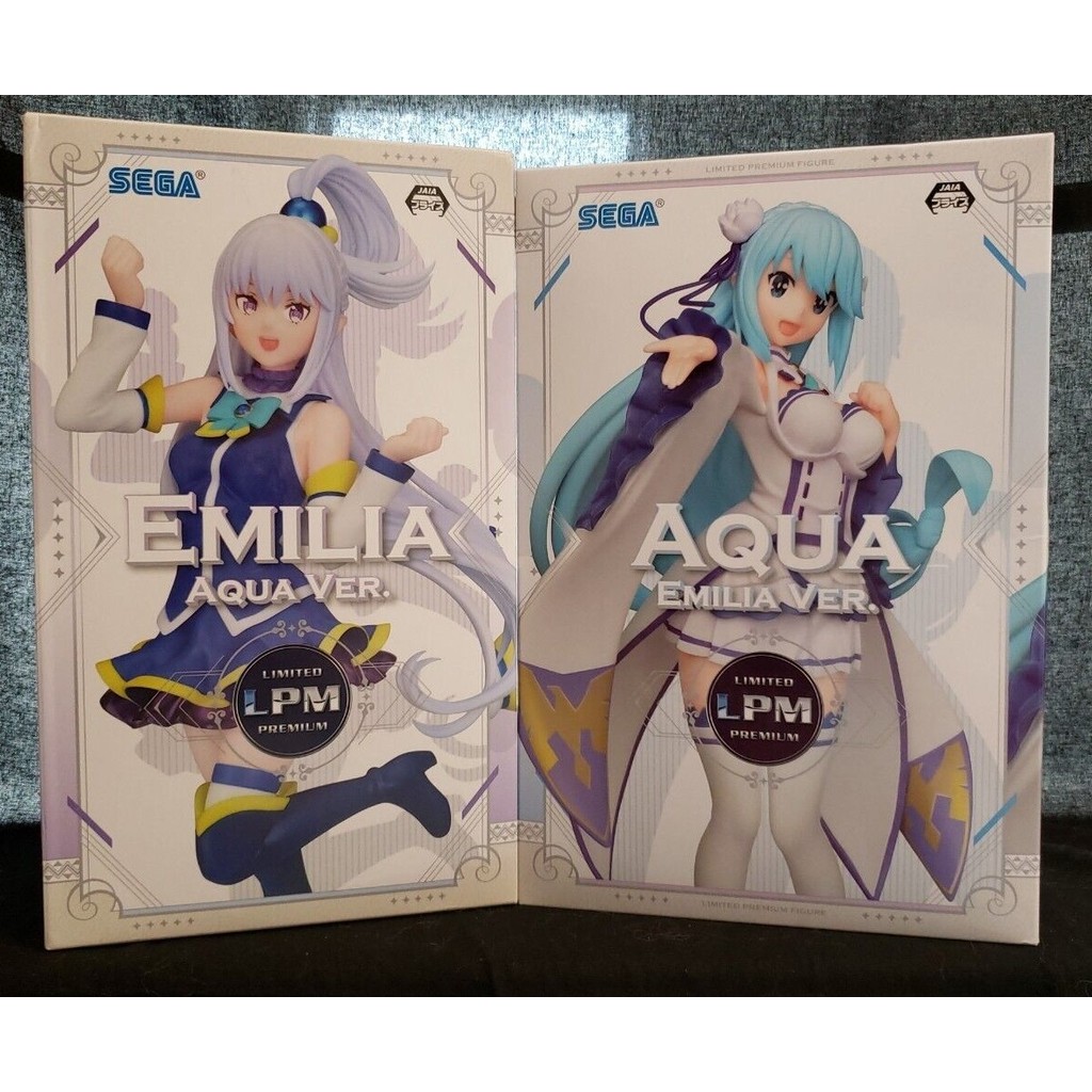 Re:zero Konosuba collaboration Figure "Emilia & Aqua" Set SEGA