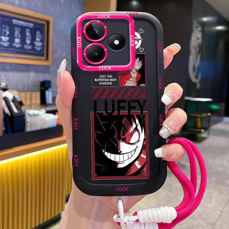 เคสสำหรับ Realme C53 C51 C51s C35 Note 50 Narzo N53 50A Prime เคสโทรศัพท์ตัวละครอนิเมะสายคล้องซิลิโคนกันกระแทก