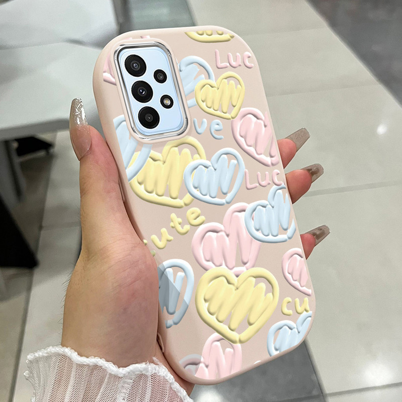 เคส ใช้ได้กับ Samsung A23 4G A23 5G เคสหัวใจการ์ตูน