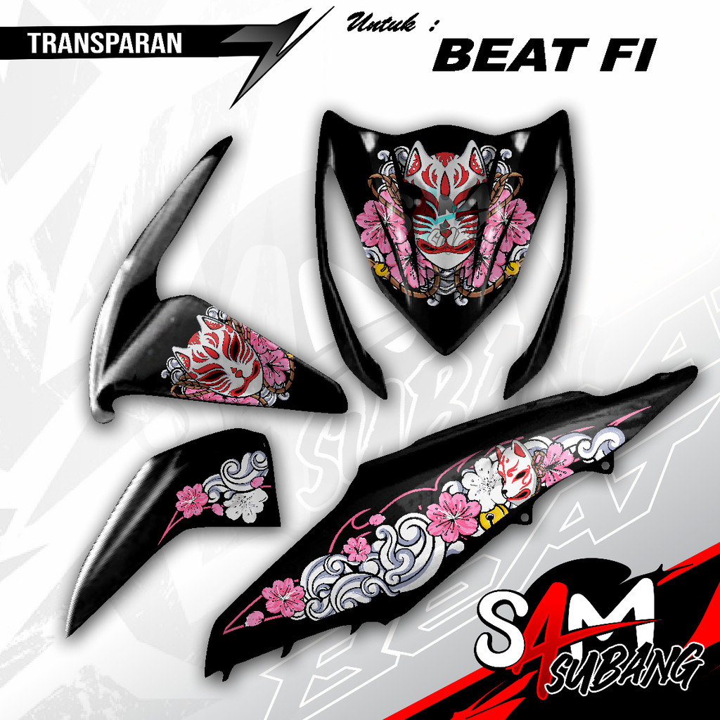 Striping Beat Fi Kitsune Mask Transparent UV