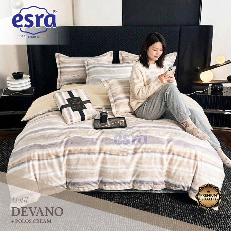 KATUN ESRA ชุดผ้าปูที่นอนผ้าฝ้ายพรีเมี่ยม Devano Motif