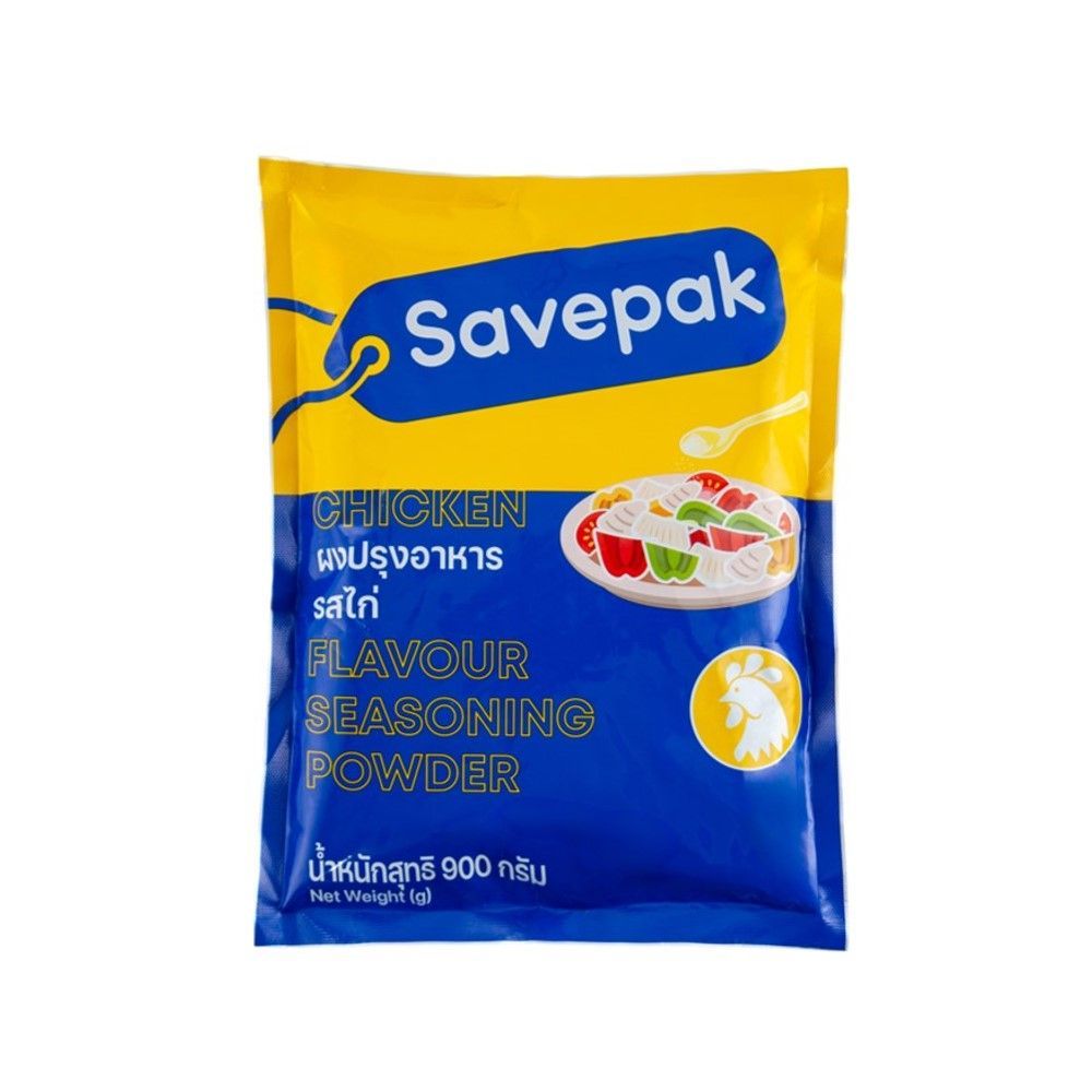 💥 เซฟแพ็ค ผงปรุงอาหารรสไก่ 900 กรัม 🎐 SAVEPAK CHICKEN FLAVOR SEASONING 900G ✅ เครื่องปรุงรสและเครื่อ