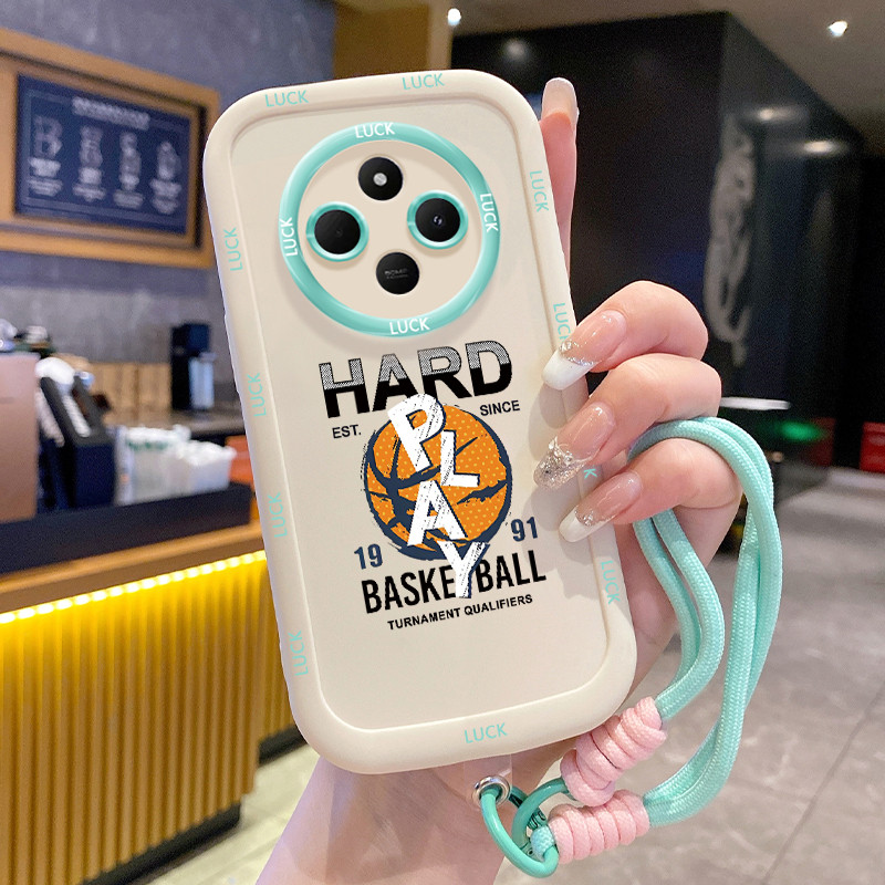 เคสสำหรับ Xiaomi Redmi 14C 5G A4 5G A14R 5G POCO C75 5G POCO M7 5G เคสโทรศัพท์บาสเกตบอลสายคล้องซิลิโ