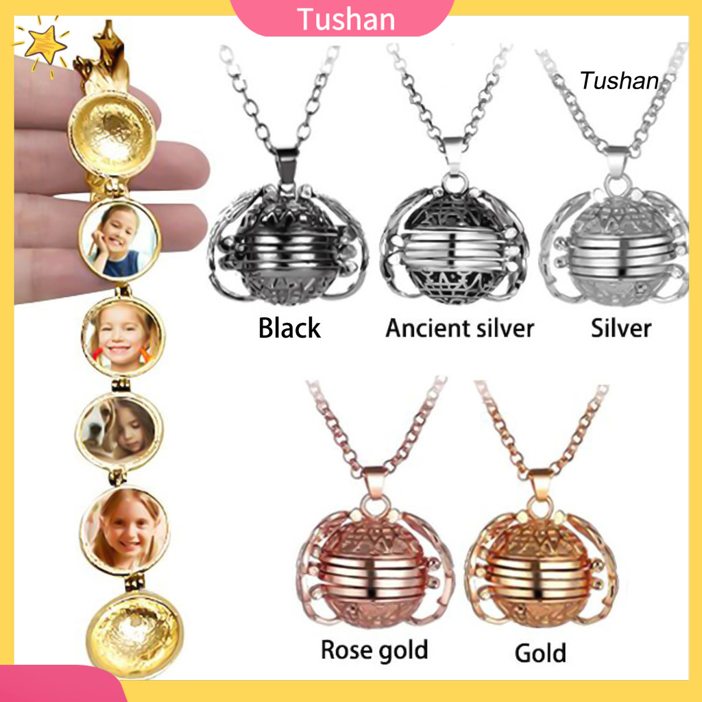 [TS]Creative Retro Multilayer Wing Round 4 รูปภาพกล่องสร้อยคอล็อกเกต