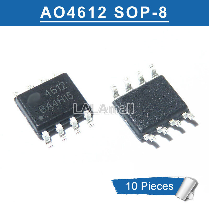 10 ชิ้น AO4612 4612 SOP-8 -60V/-3.2A N+P ช่อง MOSFET ใหม่เดิม