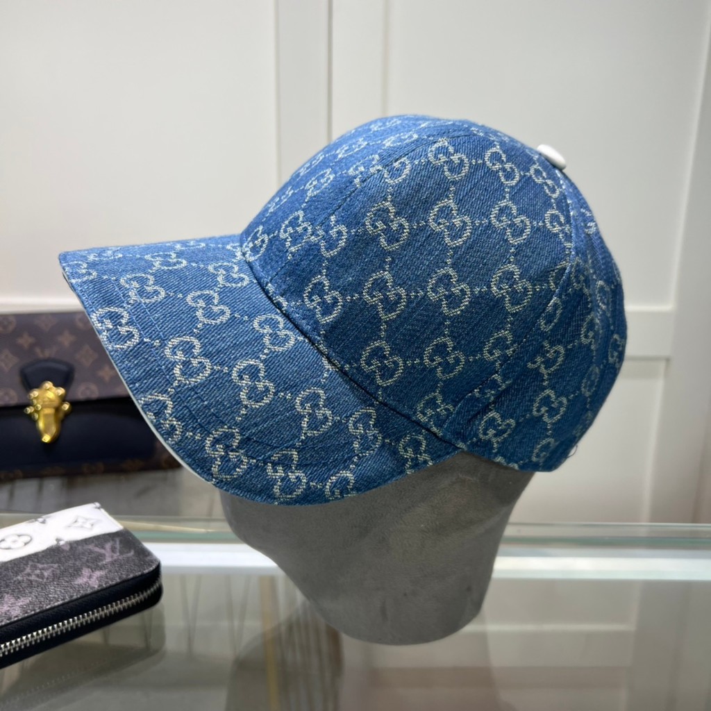 Dior777 Denim Blue Frayed Bucket Hat ครีมกันแดด ม่านบังแดด เทรนด์แฟชั่น Unisex