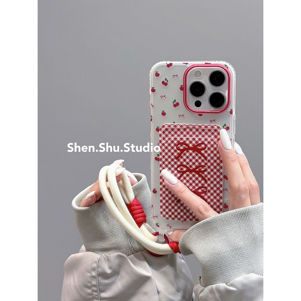 HP ล่าสุด Bow-Shaped Cherry Card สําหรับ Samsung A07 A06 A26 A36 A56 5G S25 S24 Plus Ultra A26 A17 5